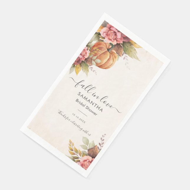 Serviette En Papier Mariage de citrouille Automne en amour Feuilles d' (Coin)