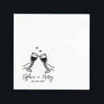 Serviette En Papier Mariage De Cocktail Moderne Élégant Dessiné À La M<br><div class="desc">Élégant Serviettes De Cocktail Moderne,  Élégant Serviette De Bar Personnalisable,  Partie D'Engagement.</div>