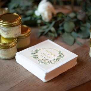 Serviette En Papier Mariage de couleur à fermeture florale modifiable