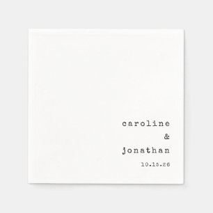 Serviette En Papier Mariage de couple personnalisé avec machine à écri