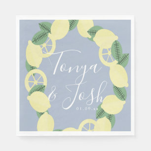 Serviette En Papier Mariage de couples Bohème Vintage Bouquet de citro