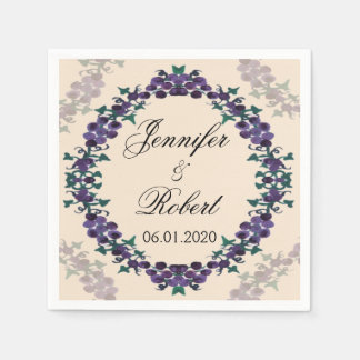 Serviette En Papier Mariage de couronne de raisin Napkin