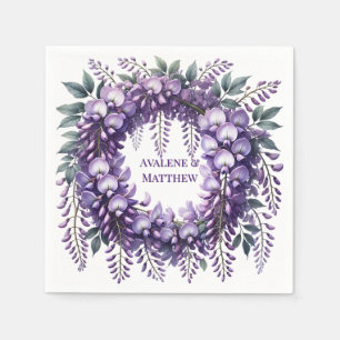 Serviette En Papier Mariage de couronnes de wisteria pourpre