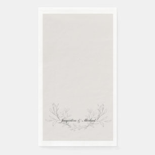 Serviette En Papier Mariage de crème de script simple et élégant
