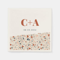 Mariage de dalle Terrazzo Monogramme et date