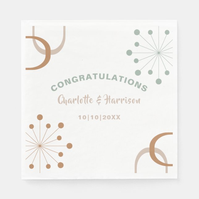 Serviette En Papier Mariage de démarrage atomique moderne du milieu du (Devant)