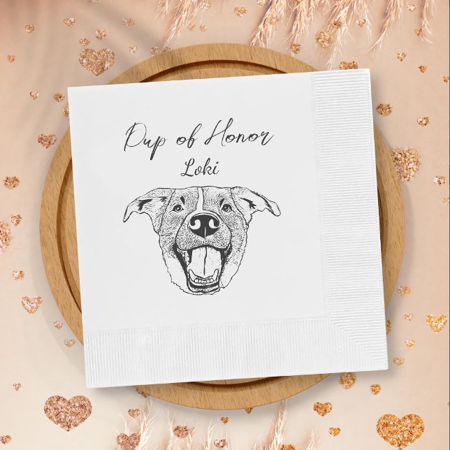 Serviette En Papier Mariage de dessin à main sur mesure pour chien Lab (Créateur téléchargé)