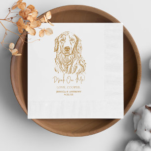 Serviette En Papier Mariage de dessin main personnalisé pour chien d'e