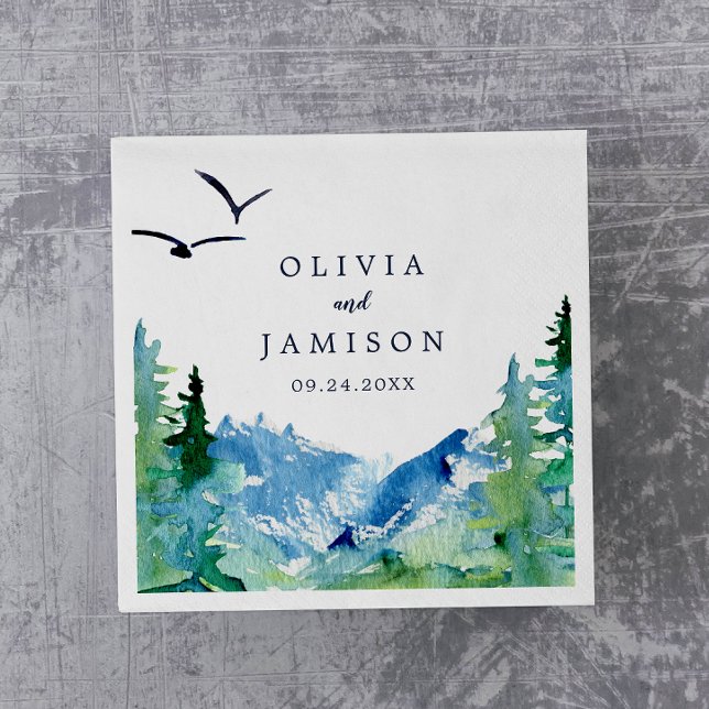 Serviette En Papier Mariage de destination des Rocheuses (Créateur téléchargé)