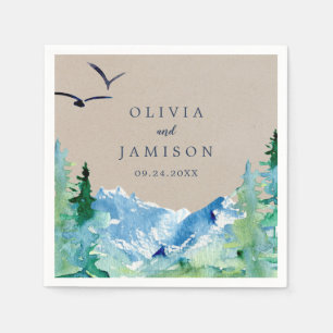 Serviette En Papier Mariage de destination Kraft Rocky Mountain