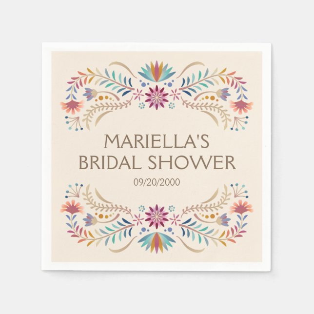 Serviette En Papier Mariage de douche d'anniversaire Fiesta Boho (Devant)
