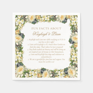 Serviette En Papier Mariage de faits amusants floraux blancs vintage