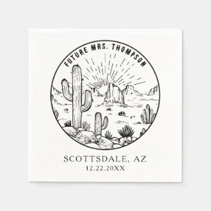 Serviette En Papier Mariage de Fête des mariées du désert de Monogramm
