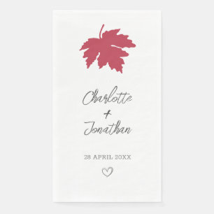 Serviette En Papier Mariage de feuille d'érable rouge d'automne