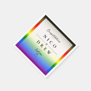 Serviette En Papier Mariage de fierté LGBTQ+ BIPOC élégant