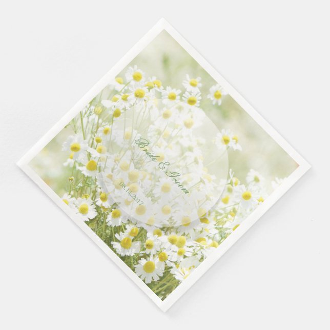 Serviette En Papier Mariage de fleurs Chamomile (Coin)