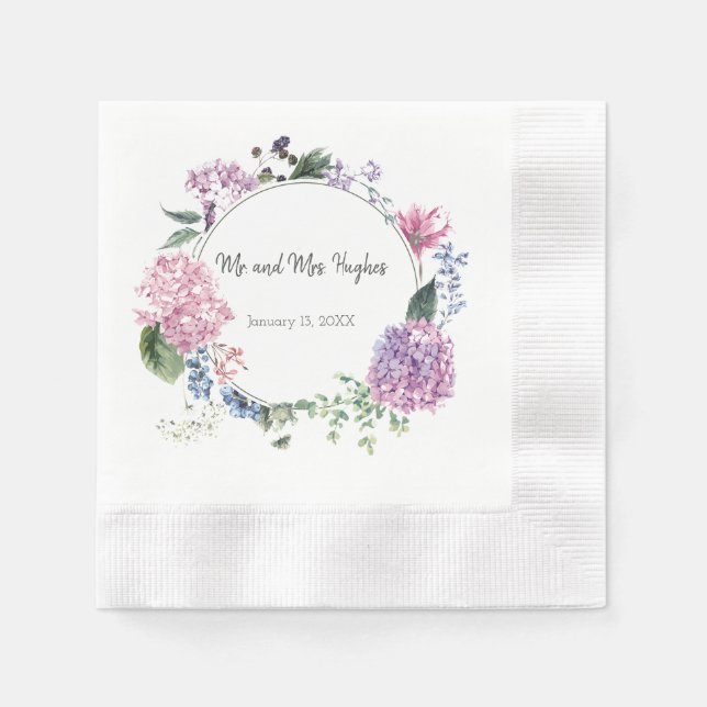 Serviette En Papier Mariage de fleurs d'hibiscus blanc (Devant)