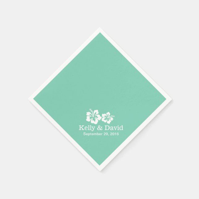 Serviette En Papier Mariage de fleurs d'Hibiscus vert de la Monnaie tr (Coin)