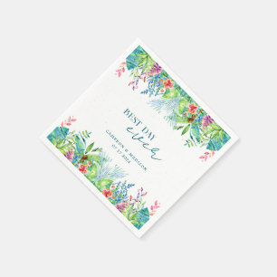 Serviette En Papier Mariage de fleurs tropicales peintes à la main