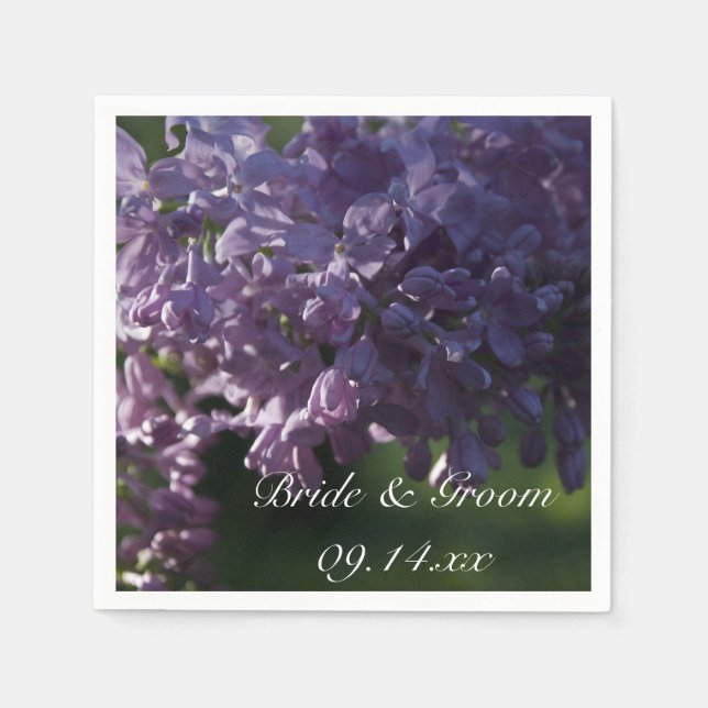 Serviette En Papier Mariage de fleurs violettes Lilac (Devant)