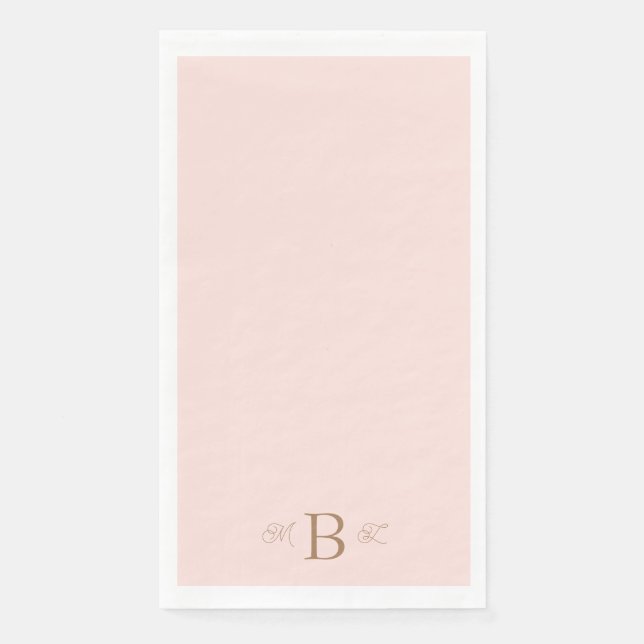 Serviette En Papier Mariage de flush de monogramme de la police combin (Devant)