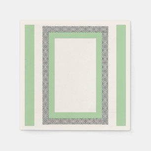 Serviette En Papier Mariage de frontière géométrique islamique Turquoi