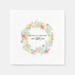 Serviette En Papier Mariage de germe floral rustique