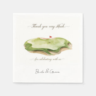 Serviette En Papier Mariage de golf terrain de golf en forme de cœur