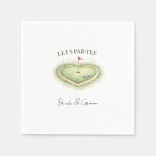 Serviette En Papier Mariage de golf terrain de golf en forme de cœur