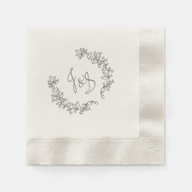 Serviette En Papier Mariage de grange élégant J et S (Devant)
