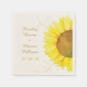 Serviette En Papier Mariage de hip Swirls & Sunflower