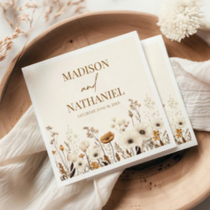 Serviette En Papier Mariage de jardin floral de fleurs sauvages bohème