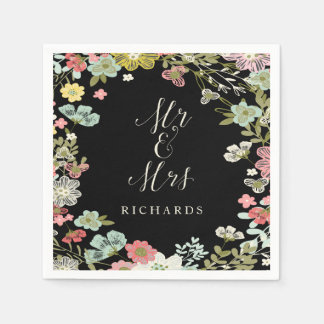 Serviette En Papier Mariage de jardin floral serviettes personnalisées