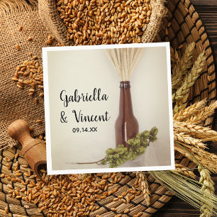 Serviette En Papier Mariage de la brasserie Blé et houblon