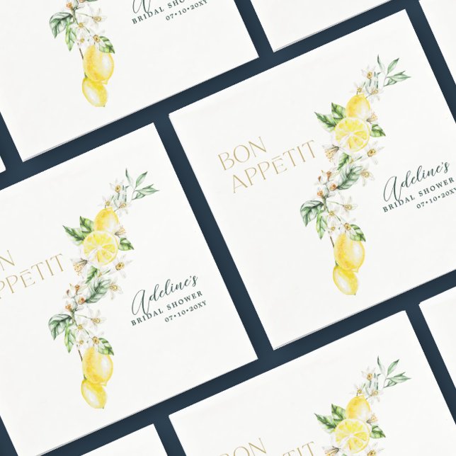 Serviette En Papier Mariage de la Citronnade de Citron (Créateur téléchargé)