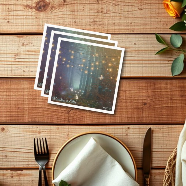 Serviette En Papier Mariage de la forêt enchantée (Créateur téléchargé)