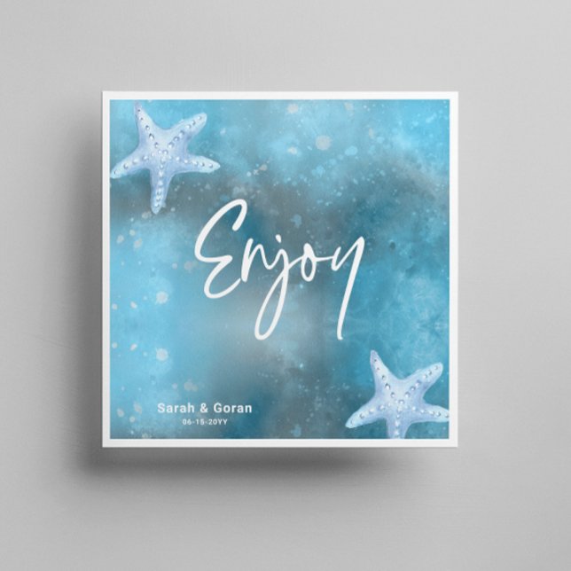 Serviette En Papier Mariage de la mer bleue profonde (Créateur téléchargé)