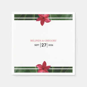 Serviette En Papier Mariage de la Plumeria Rouge Frangipani