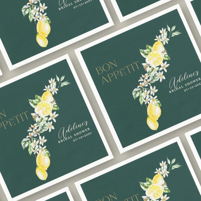 Serviette En Papier Mariage de la Squeeze Verte Citron (Créateur téléchargé)