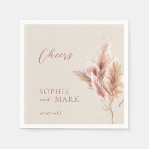 Serviette En Papier Mariage de laiton Rustique Boho Pampas