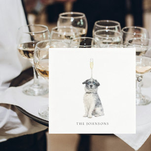 Serviette En Papier Mariage de l'animal avec verre à Champagne II