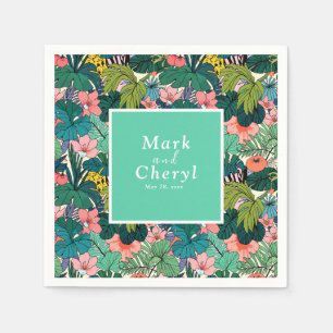 Serviette En Papier Mariage de l'Hibiscus de Bohême
