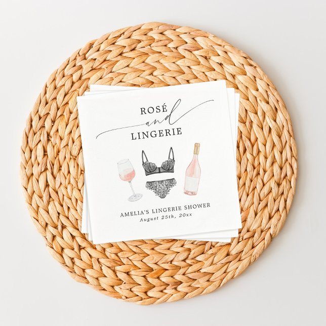 Serviette En Papier Mariage de lingerie avec rosé (Créateur téléchargé)
