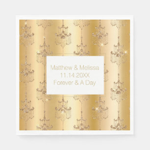 Serviette En Papier Mariage de lustres de Parties scintillant d'or