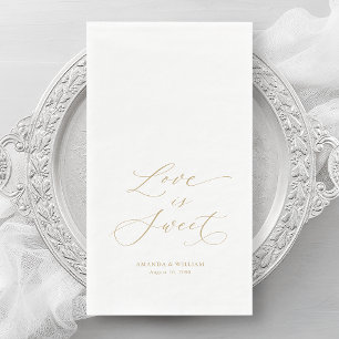 Serviette En Papier Mariage de luxe "L'amour est doux"