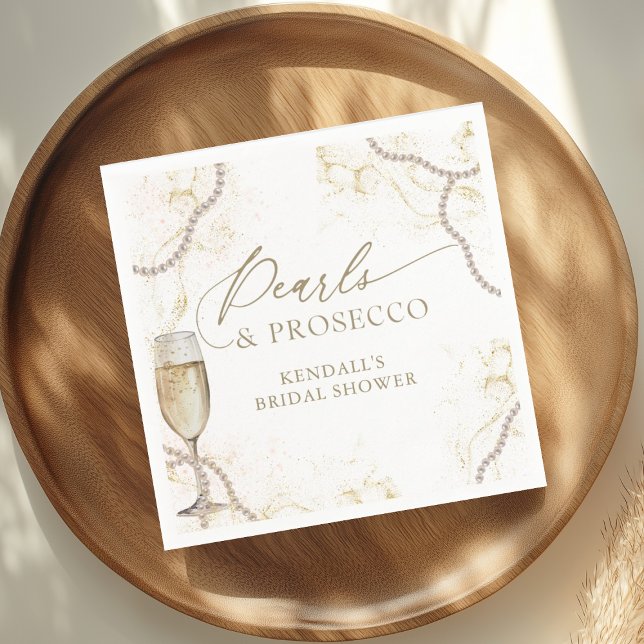 Serviette En Papier Mariage de luxe Perles et Prosecco (Créateur téléchargé)