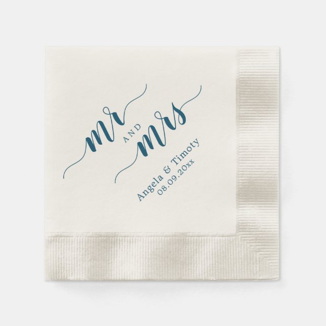 Serviette En Papier Mariage de M. et Mme (Devant)