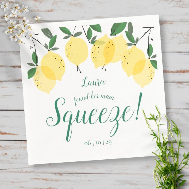 Serviette En Papier Mariage de Main Squeeze Lemons  (Créateur téléchargé)