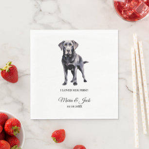 Serviette En Papier Mariage de mon Black Lab que j'ai aimée en premier
