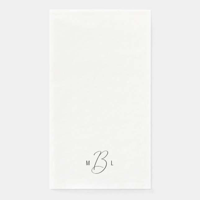 Serviette En Papier Mariage de monogramme de police Combo moderne (Devant)